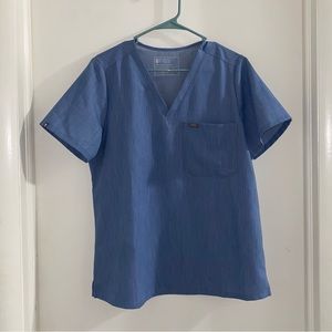 FIGS Catarina Heathered Indigo top